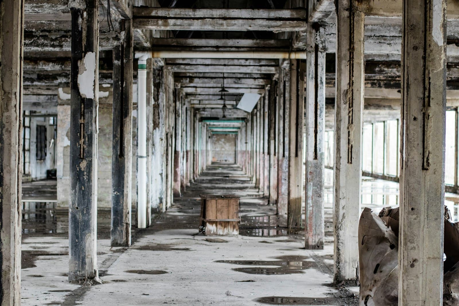 Empty industrial warehouse interior